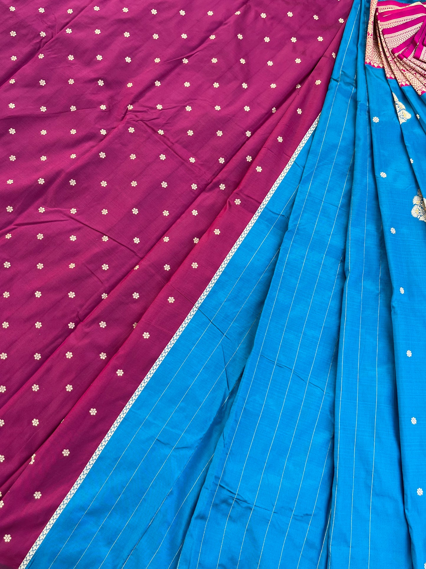 Royal Blue Zari Woven Soft Silk Saree
