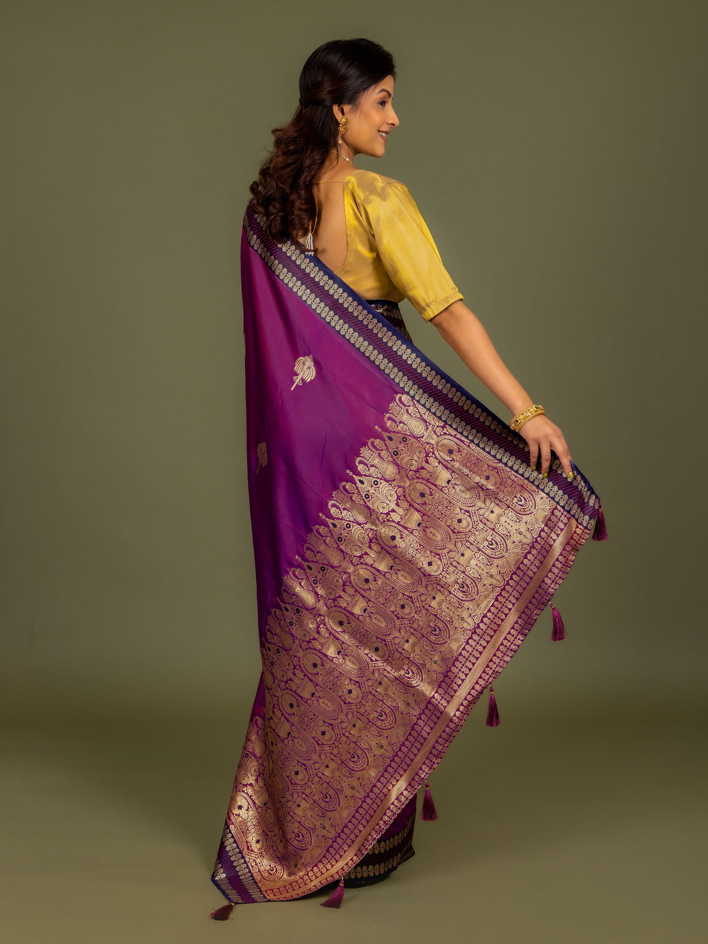 Majanta Banarasi Katan Silk Saree