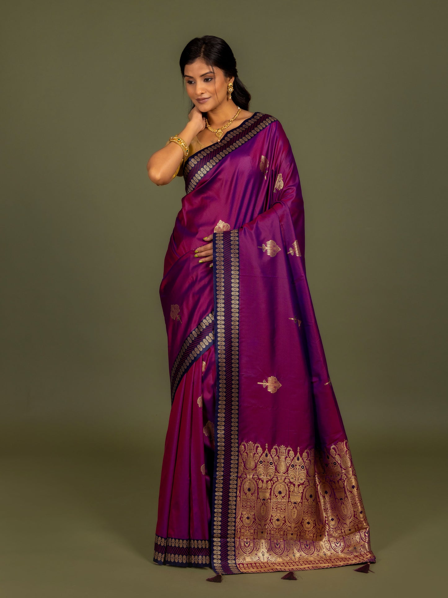 Majanta Banarasi Katan Silk Saree