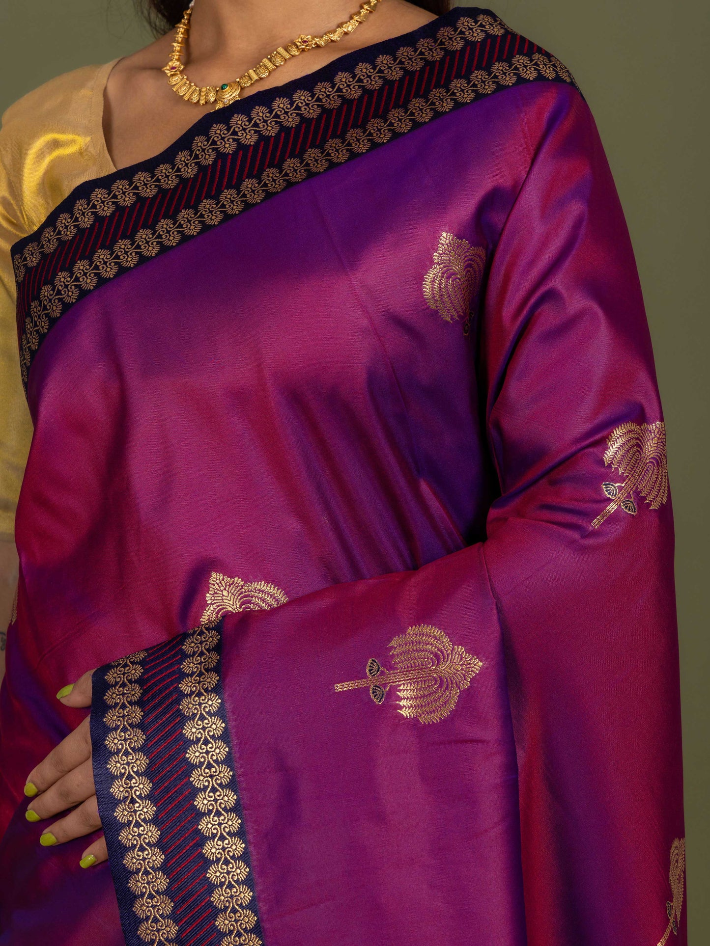 Majanta Banarasi Katan Silk Saree