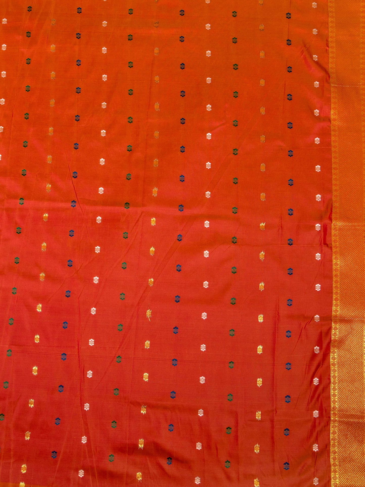 Cream And Zari Tissue Border Pochampalli Ikat Silk Saree