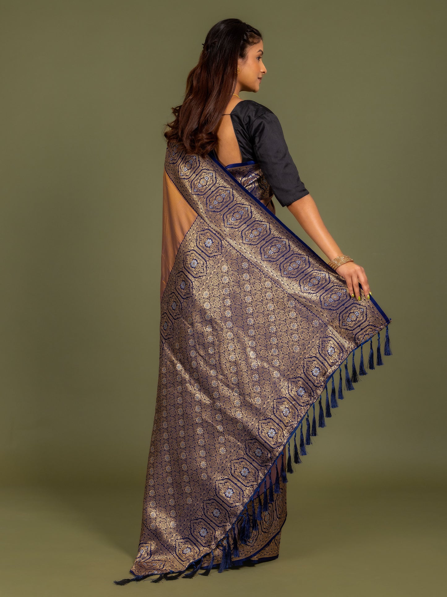 Fern Mustard South Soft Silk Saree