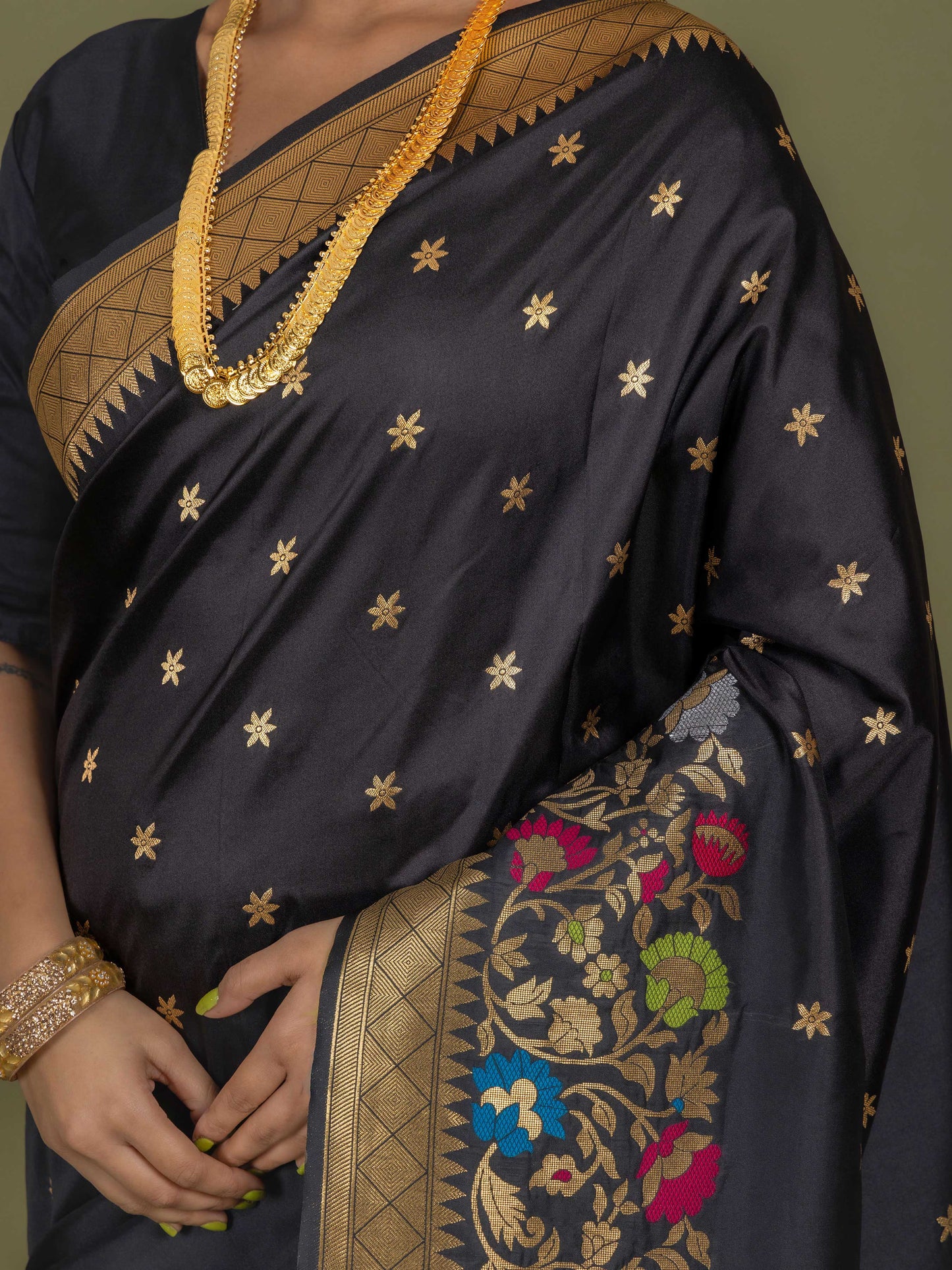 Z Black Banarasi Katan Silk Saree