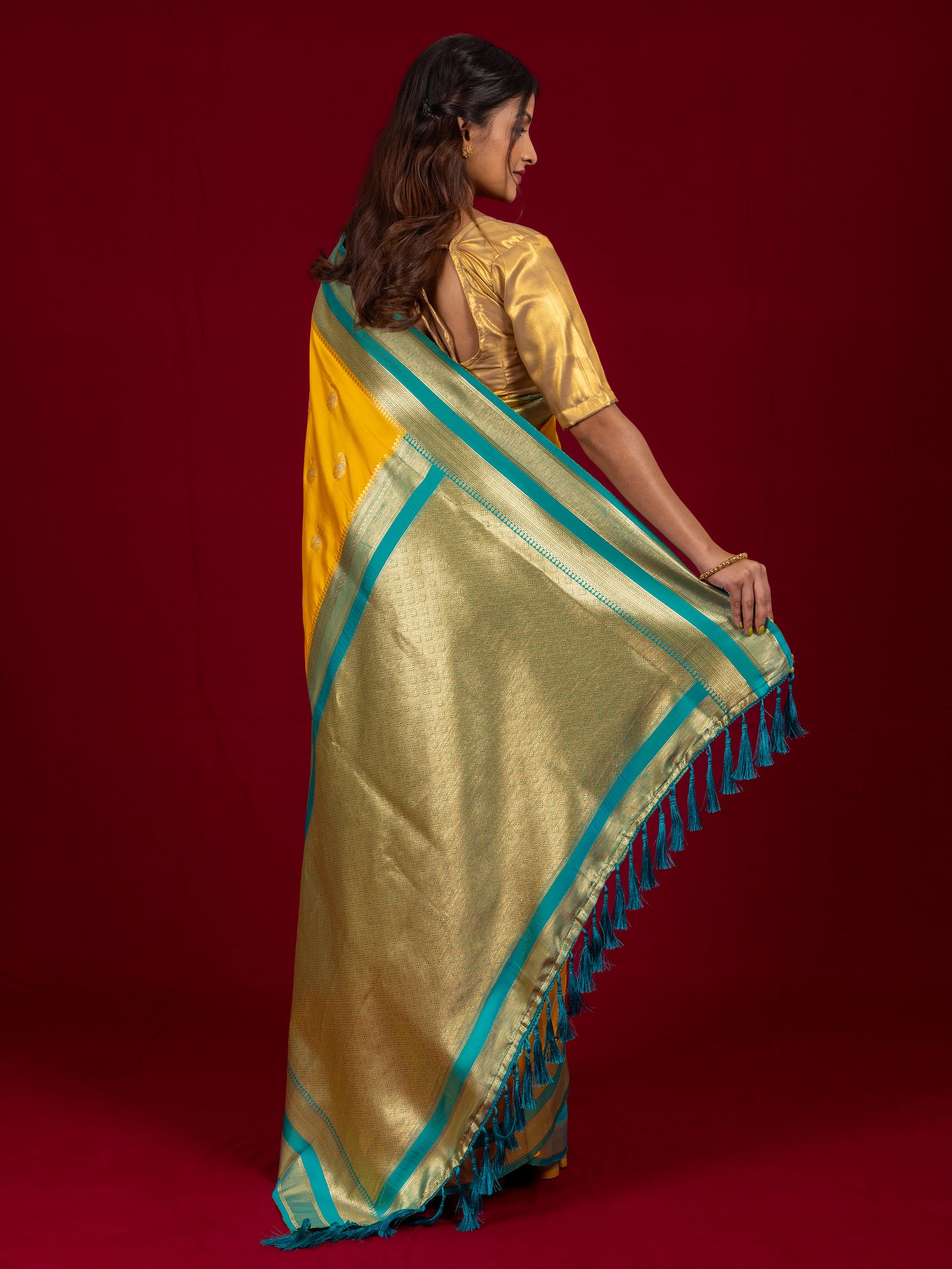 Canary Gold South Soft Silk Saree