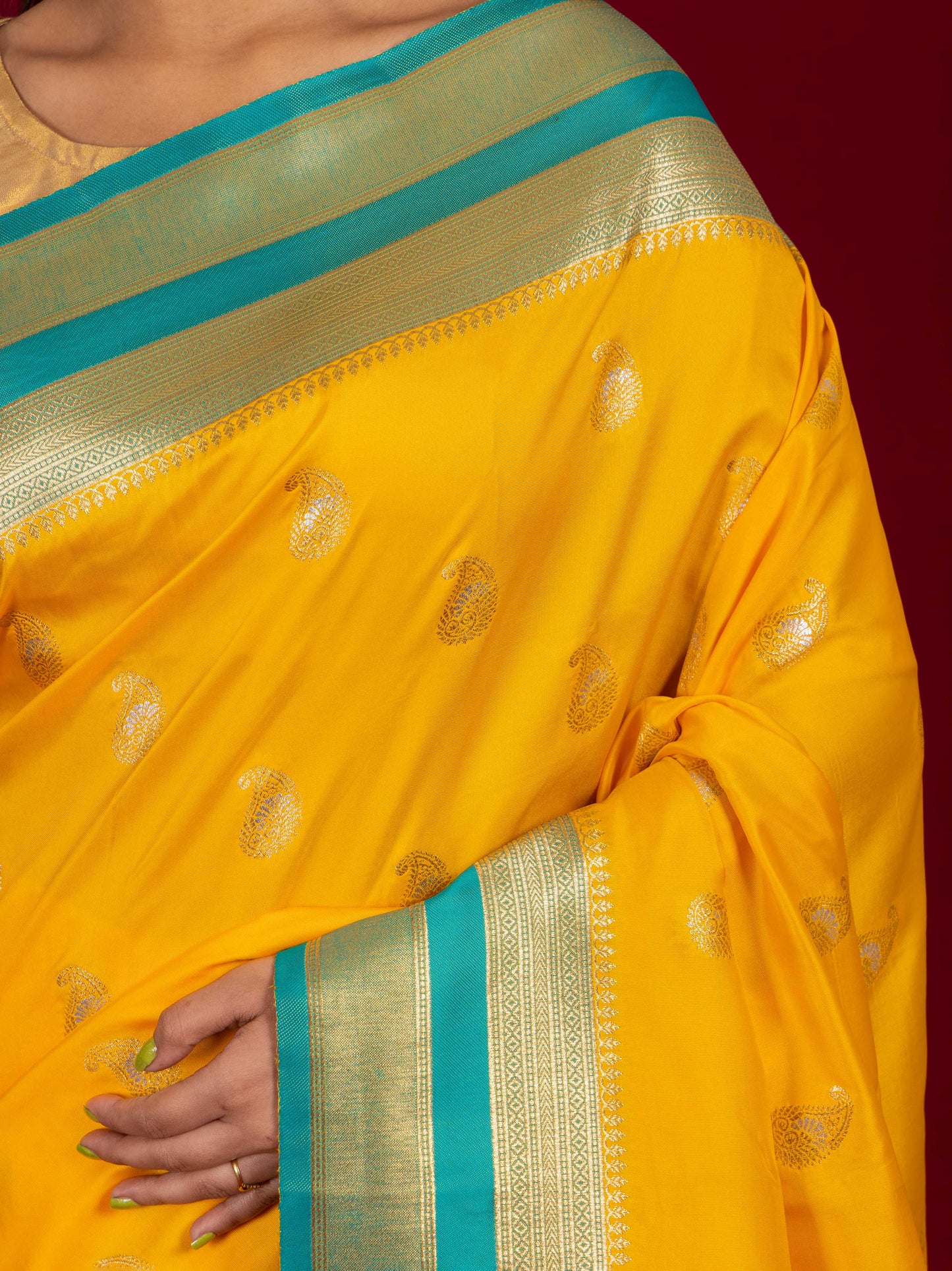 Canary Gold South Soft Silk Saree