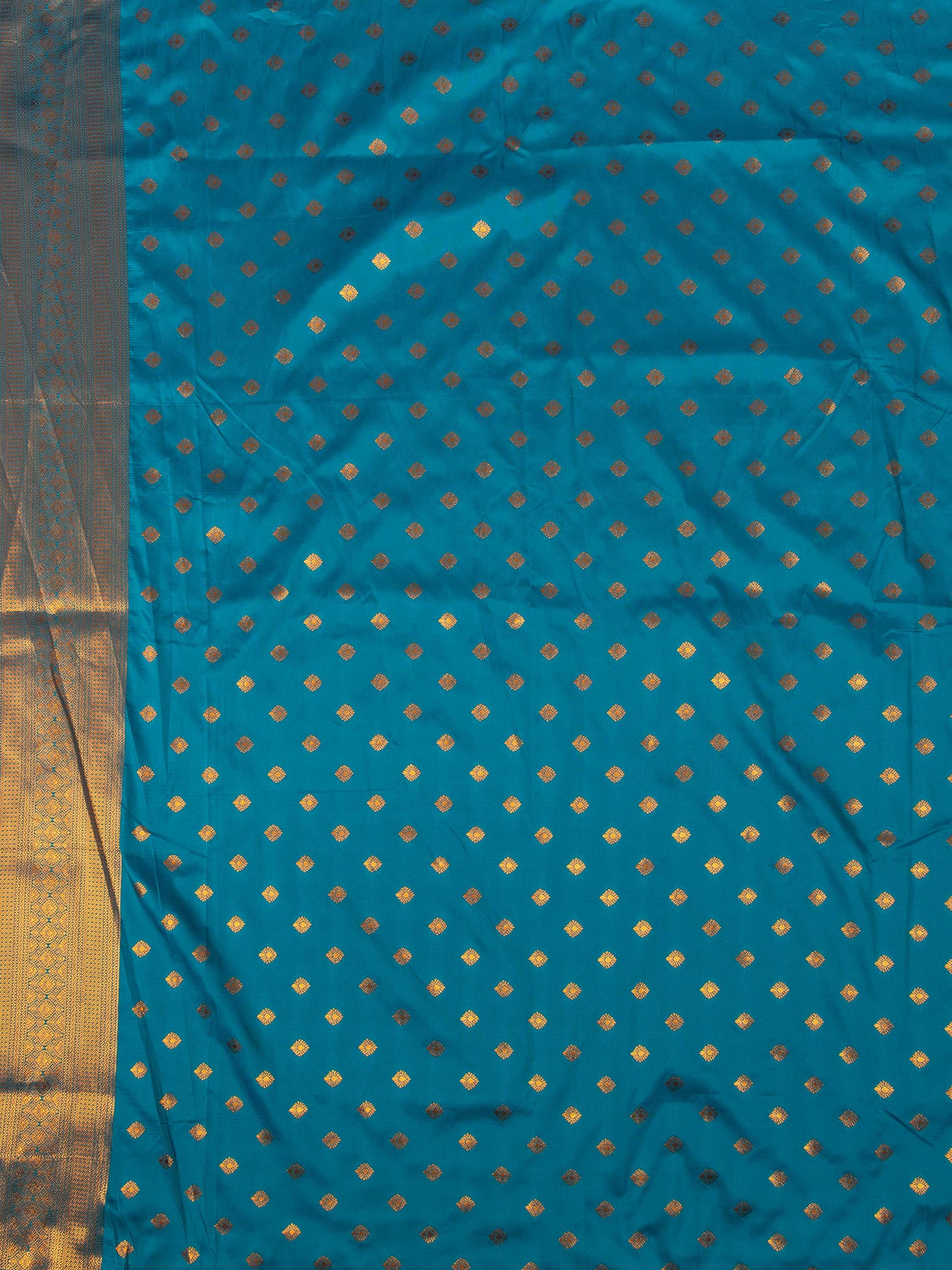 Turquoise Green Soft Silk Saree