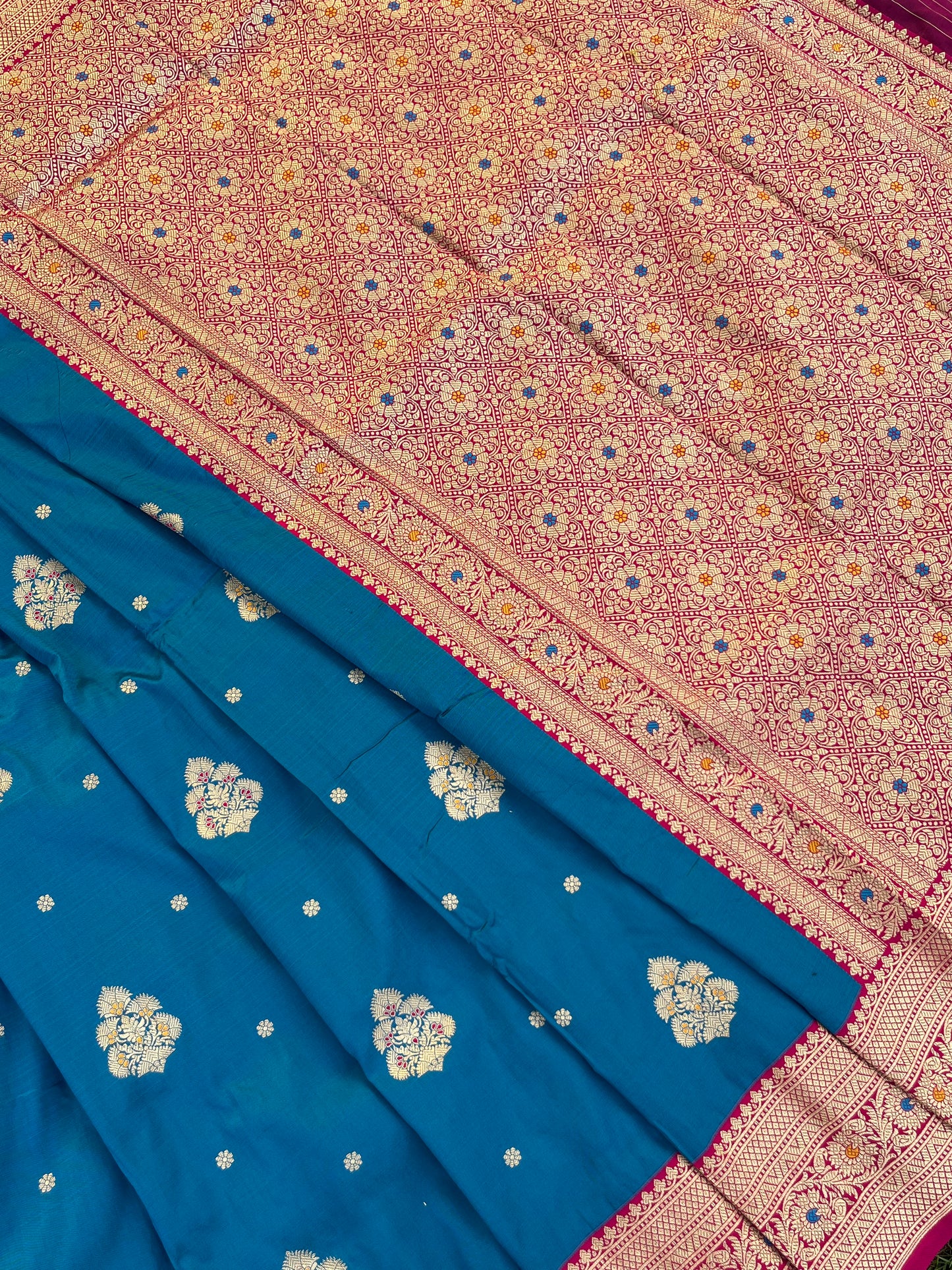 Royal Blue Zari Woven Soft Silk Saree