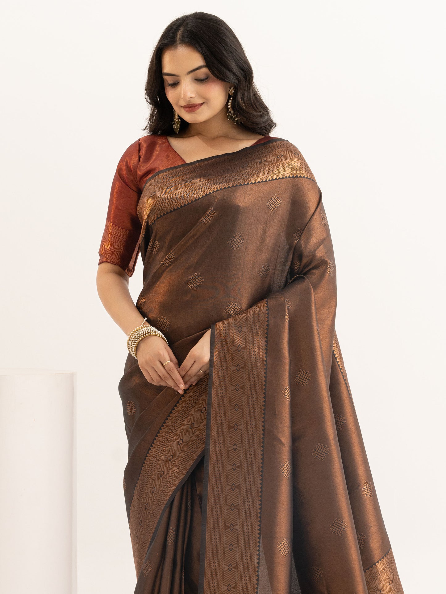 Brown Kanjeevaram Silk Saree