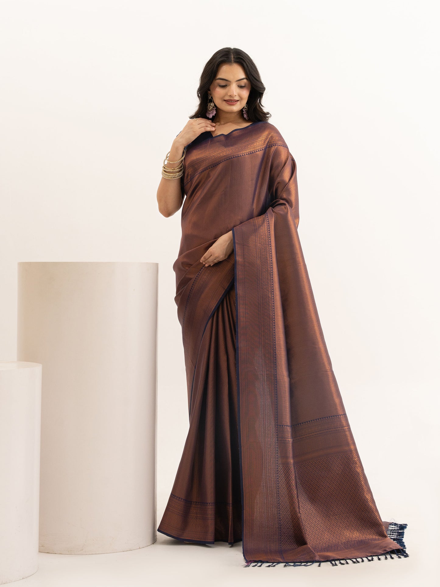 Royal Copper Kanjivaram Silk Saree