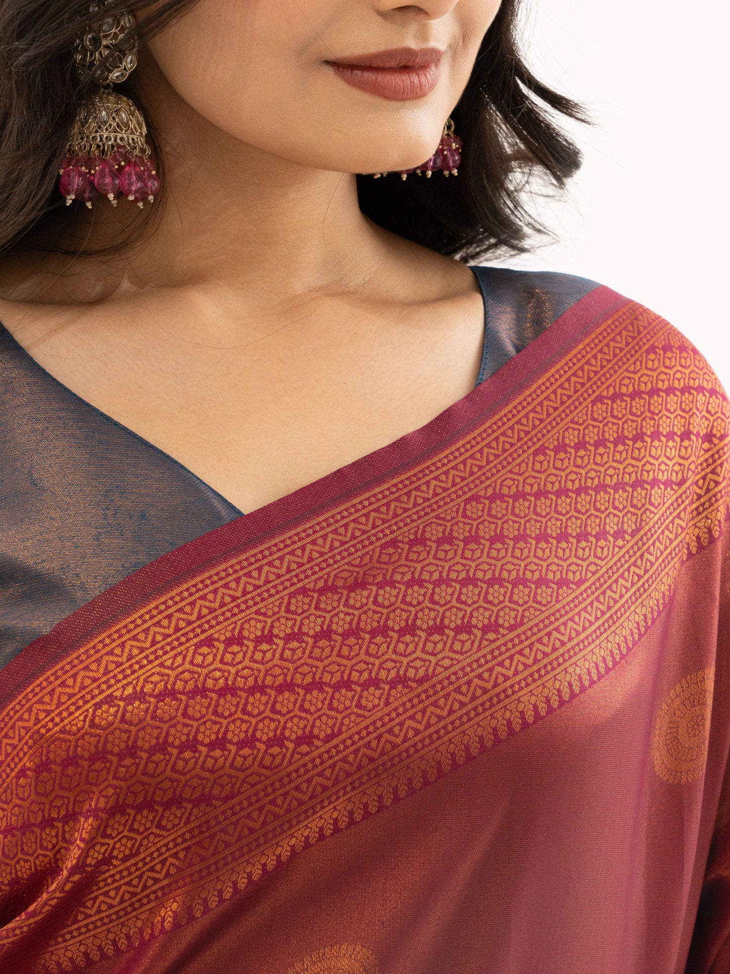 Maroon Kanjivaram Silk Saree