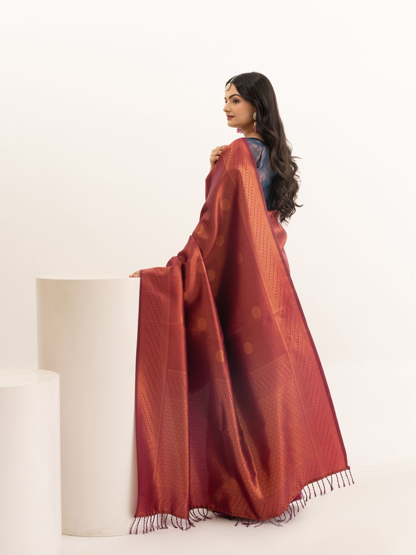 Maroon Kanjivaram Silk Saree