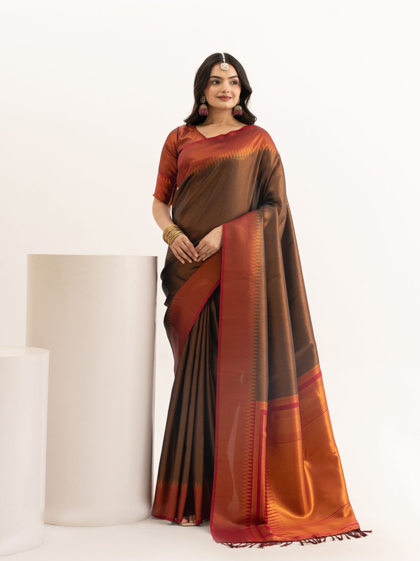 Elegant Maroon Kanjivaram Silk Saree