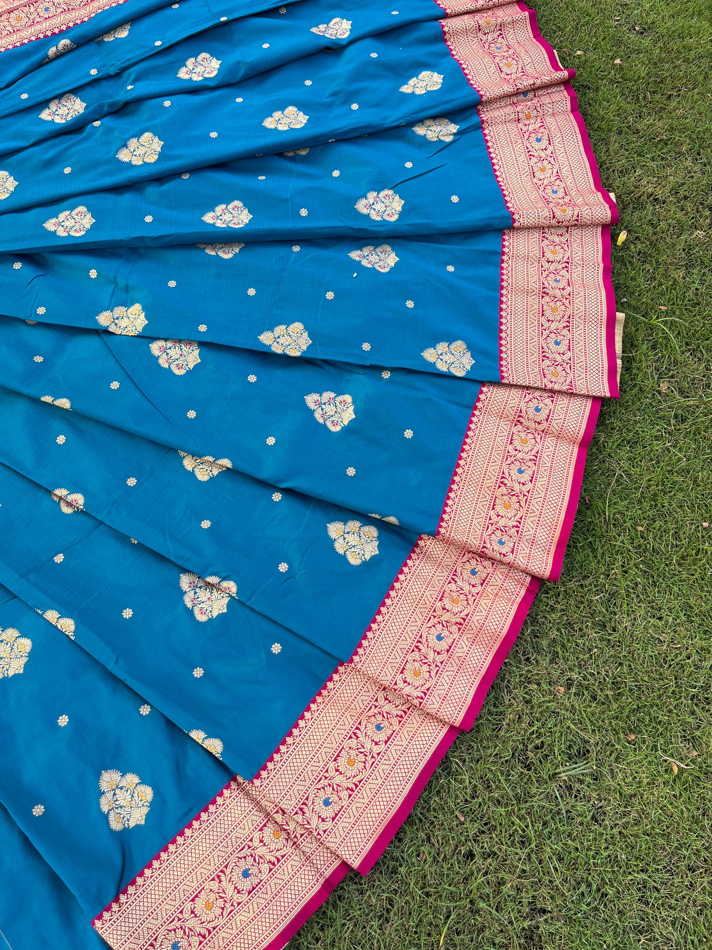 Royal Blue Zari Woven Soft Silk Saree
