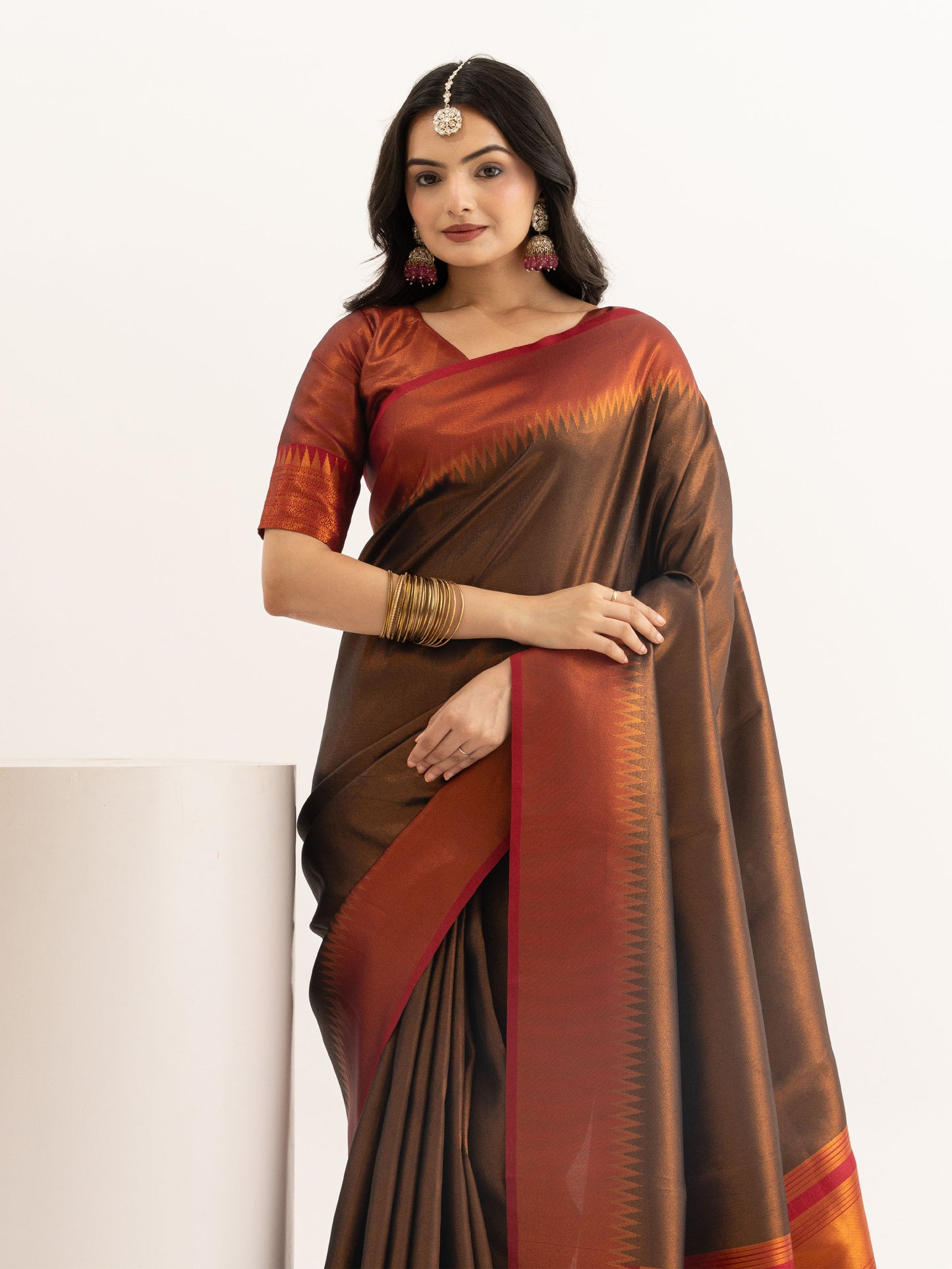 Elegant Maroon Kanjivaram Silk Saree