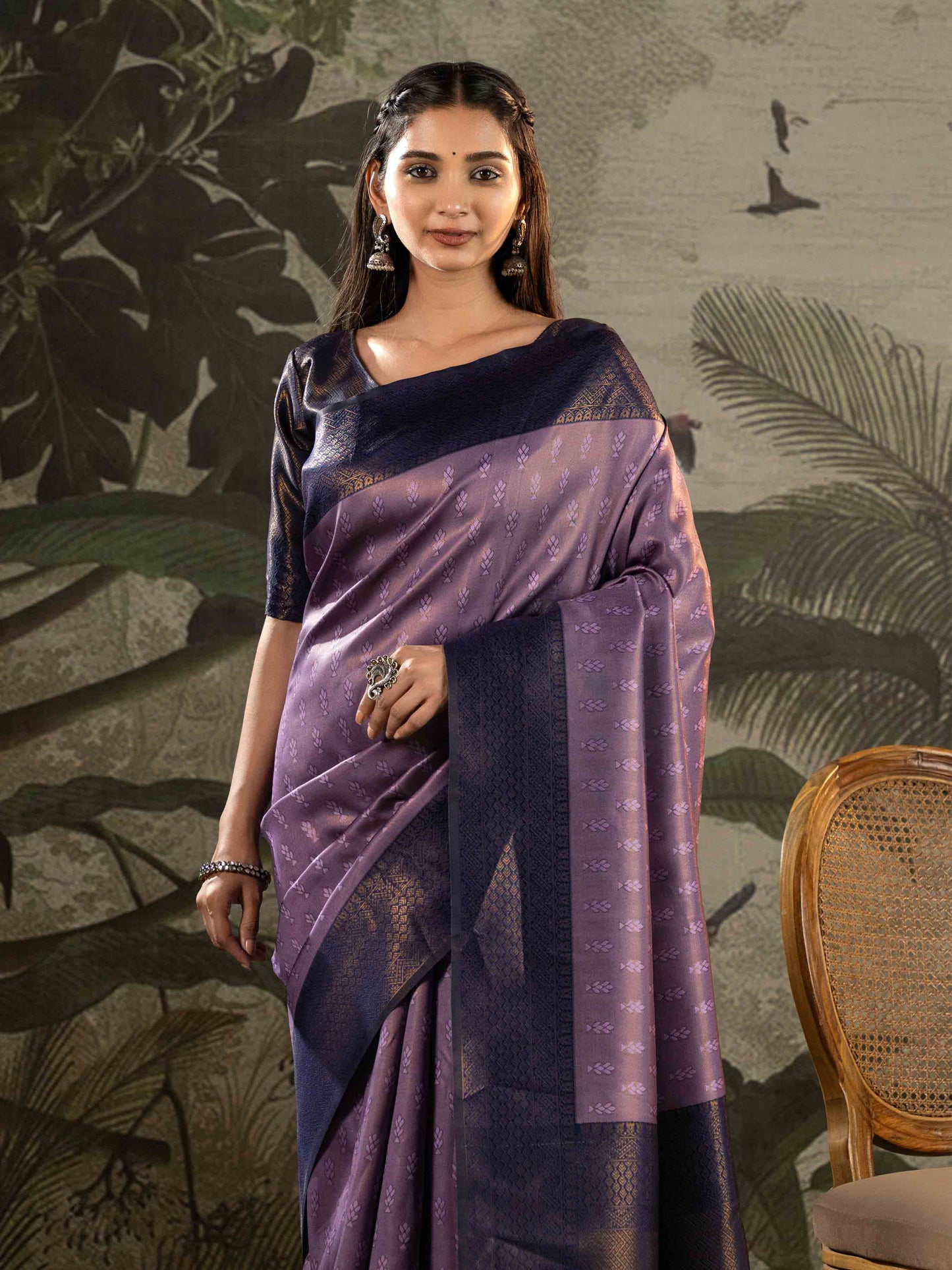 Regal Violet Kanjivaram Silk Saree