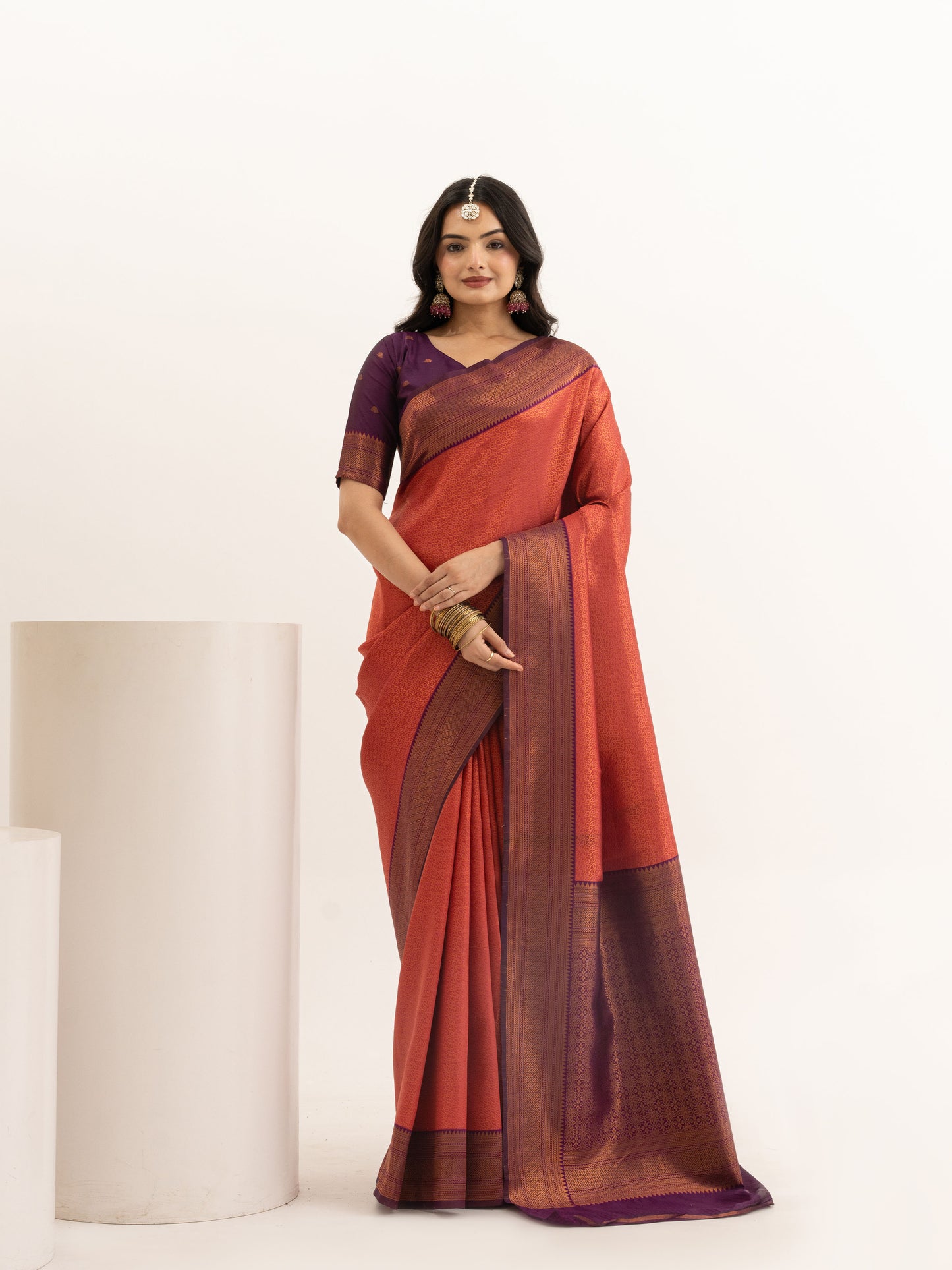 Majestic Maroon Kanjivaram Silk Saree