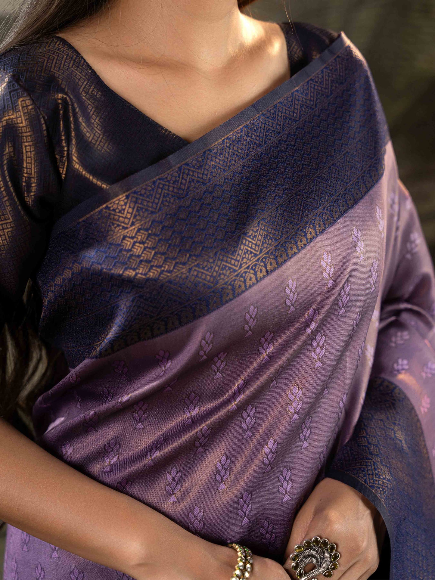 Regal Violet Kanjivaram Silk Saree