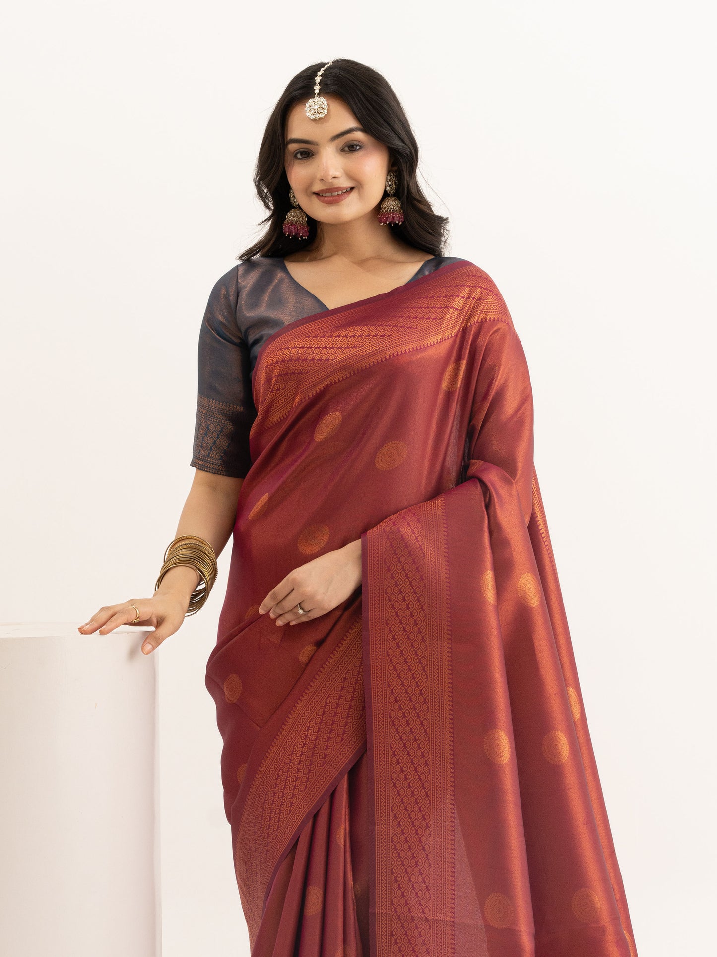 Maroon Kanjivaram Silk Saree