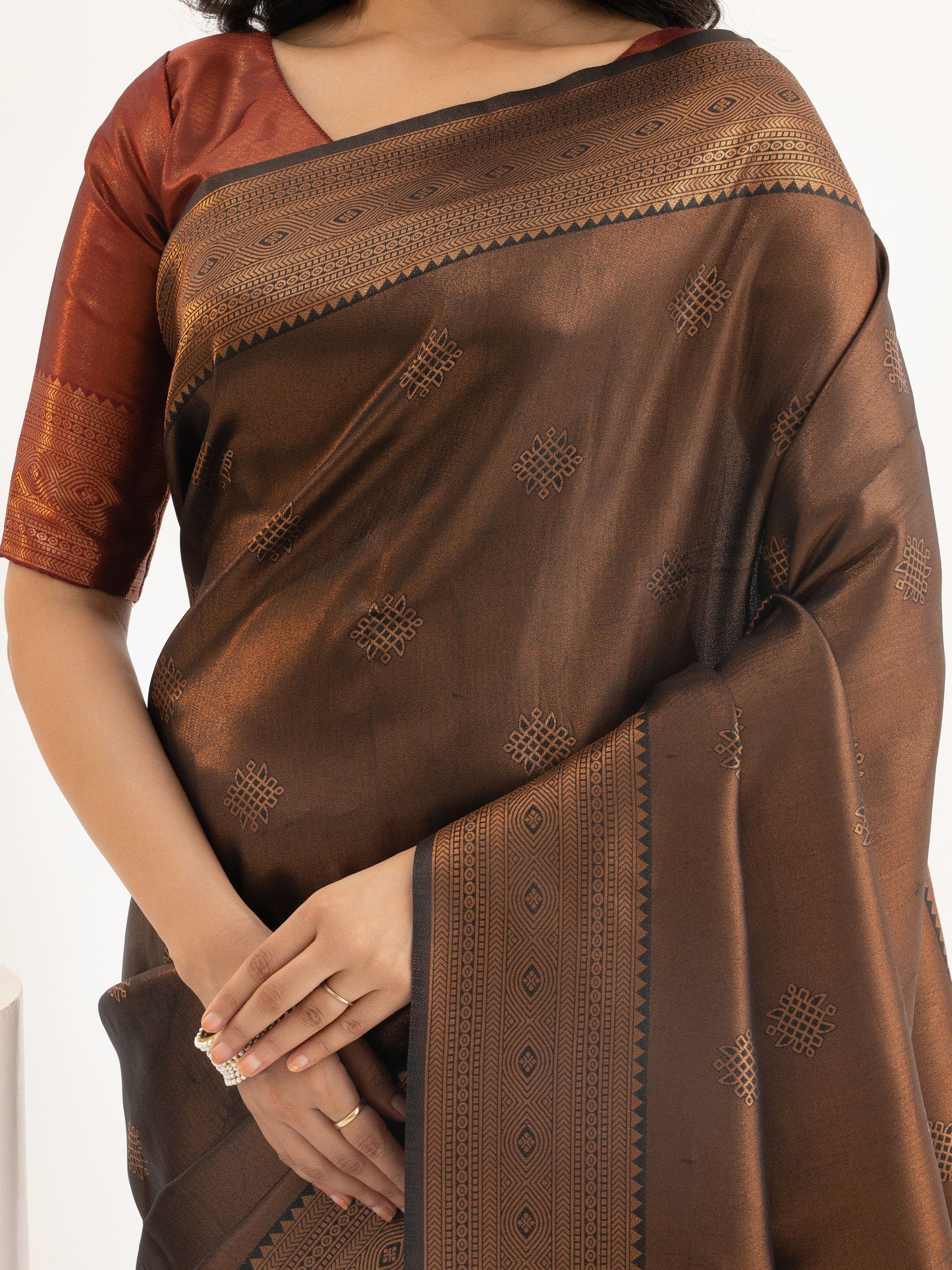 Brown Kanjeevaram Silk Saree