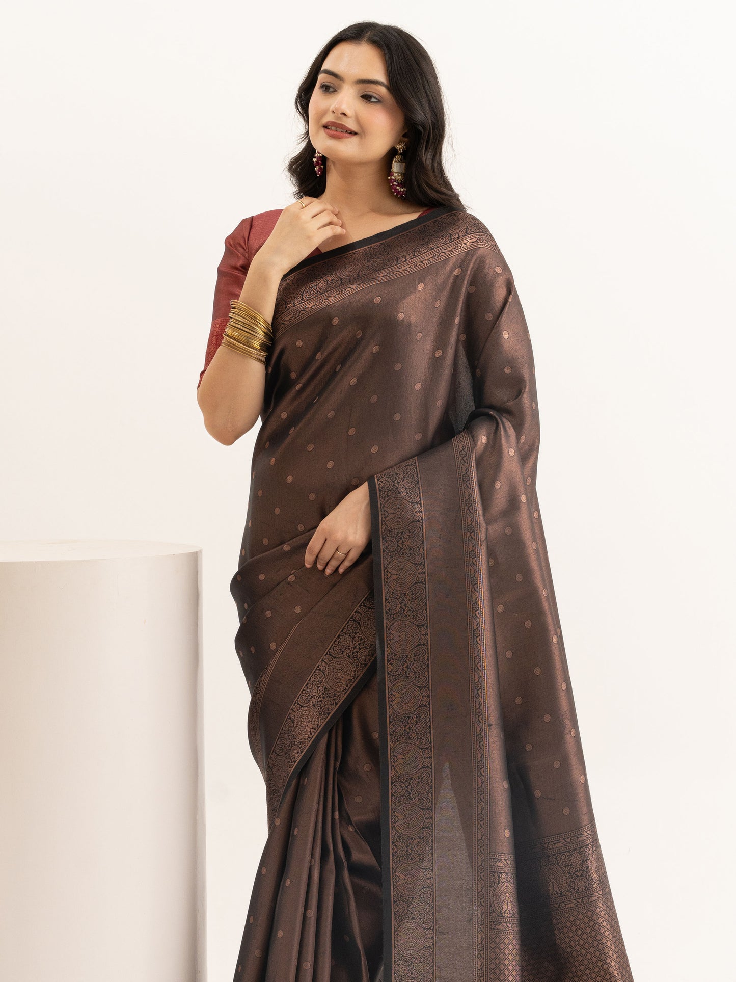 Elegant Coffee Kanjivaram Silk Saree