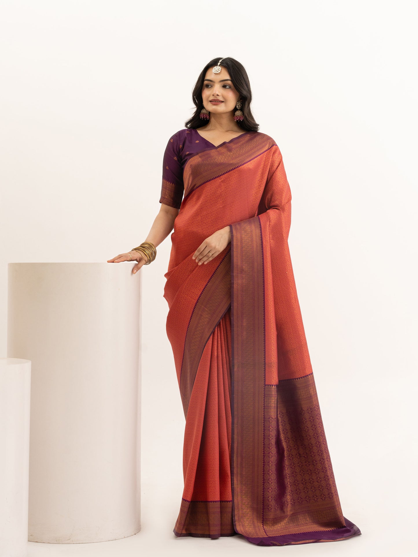 Majestic Maroon Kanjivaram Silk Saree