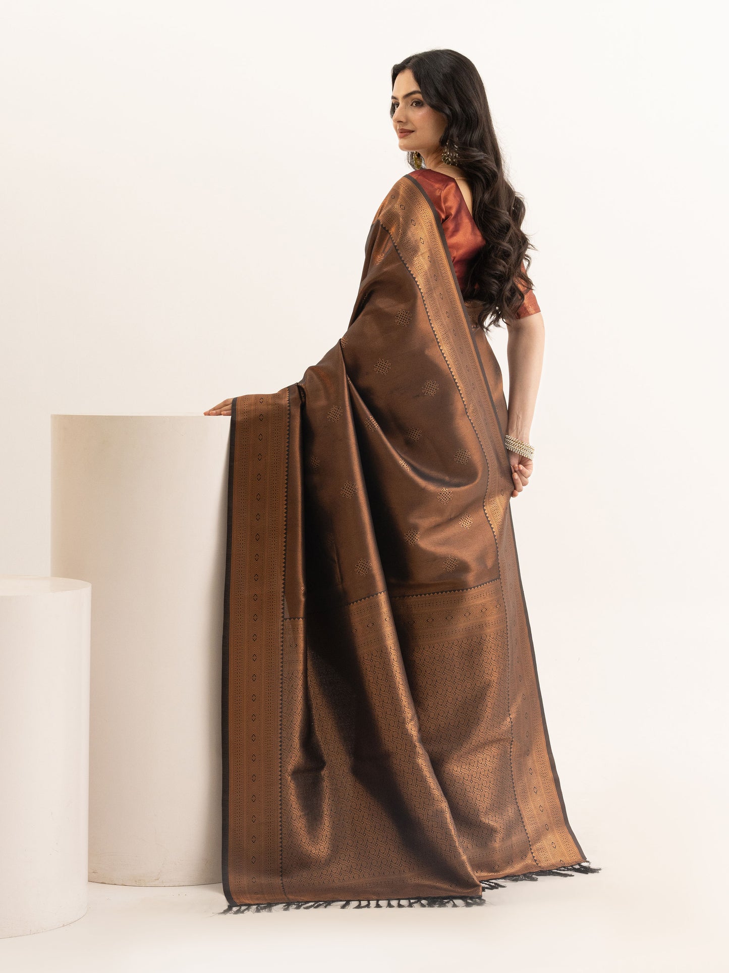 Brown Kanjeevaram Silk Saree