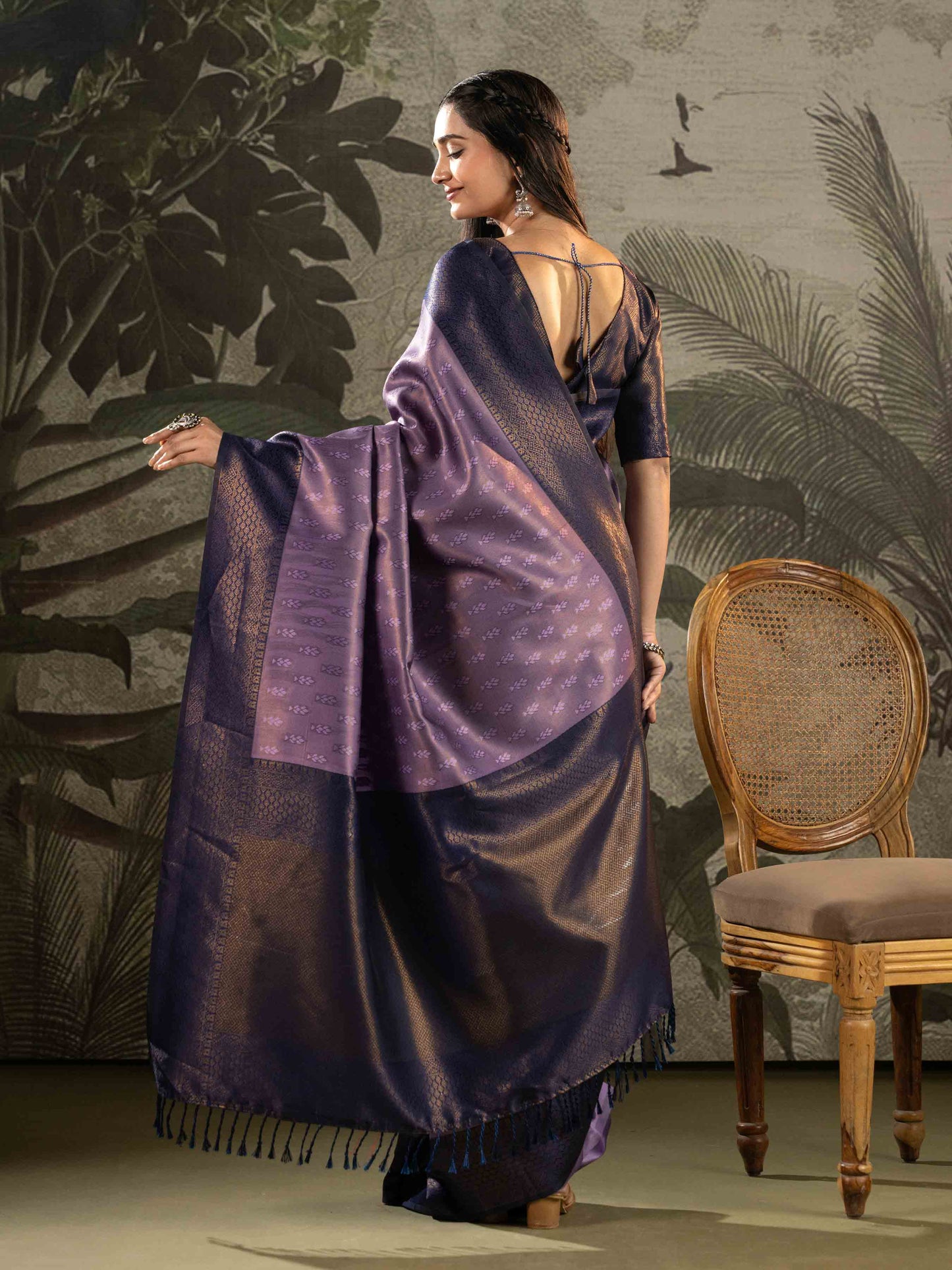 Regal Violet Kanjivaram Silk Saree