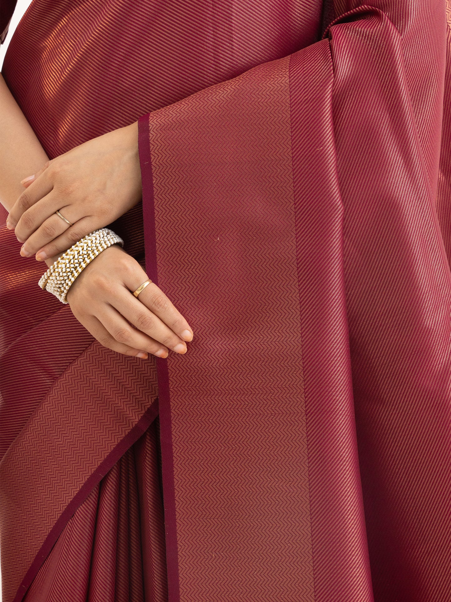 Wine Rose Tissue Silk Saree