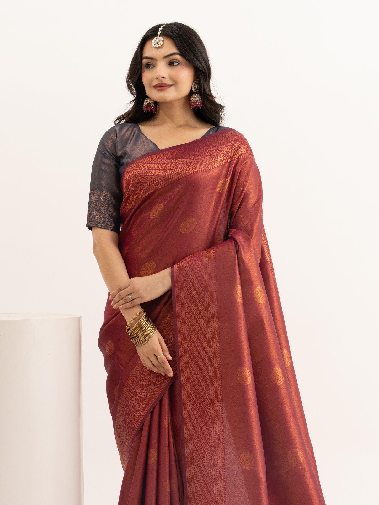 Maroon Kanjivaram Silk Saree