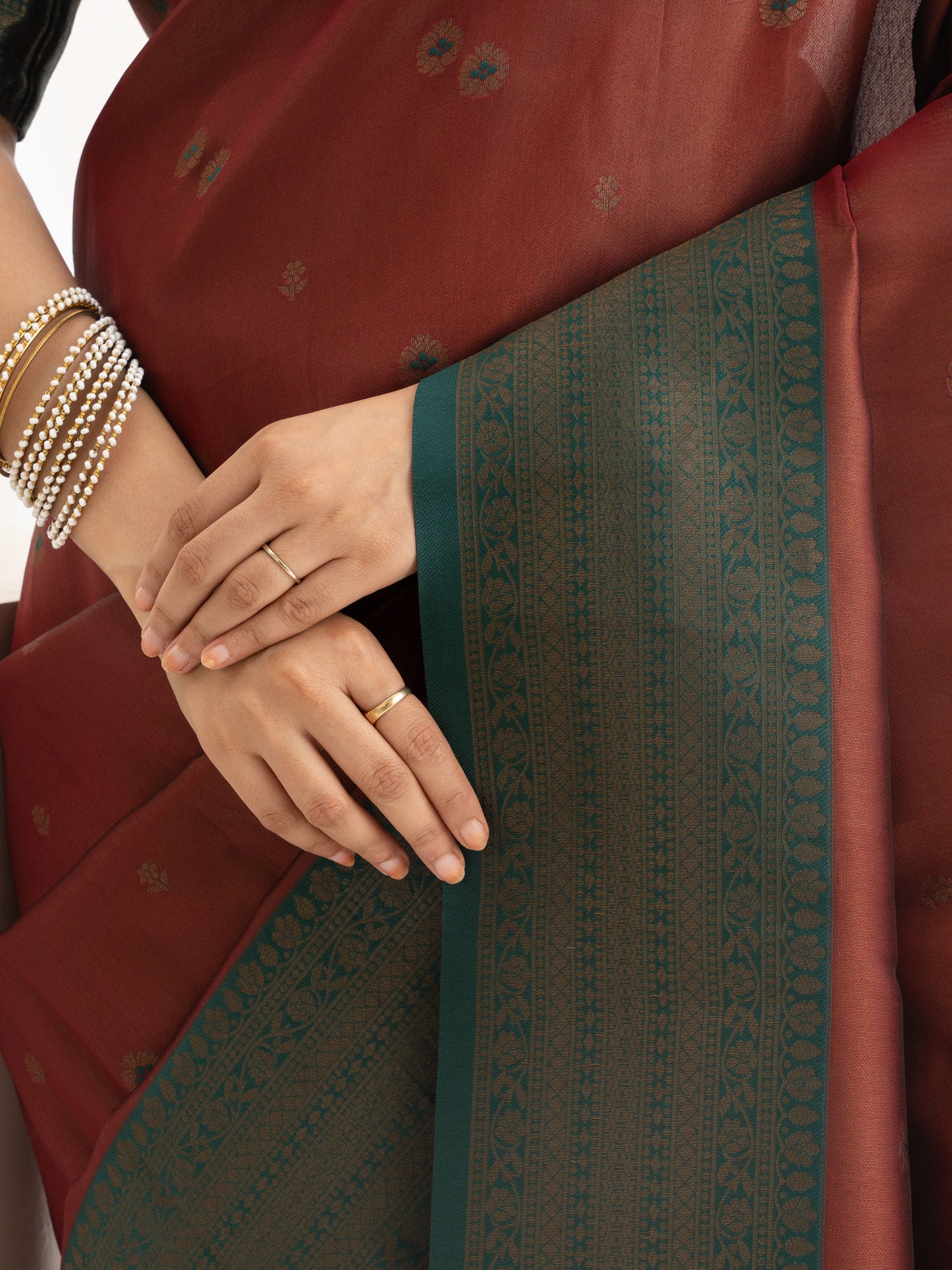 Garnet Grove Kanjivaram Silk Saree