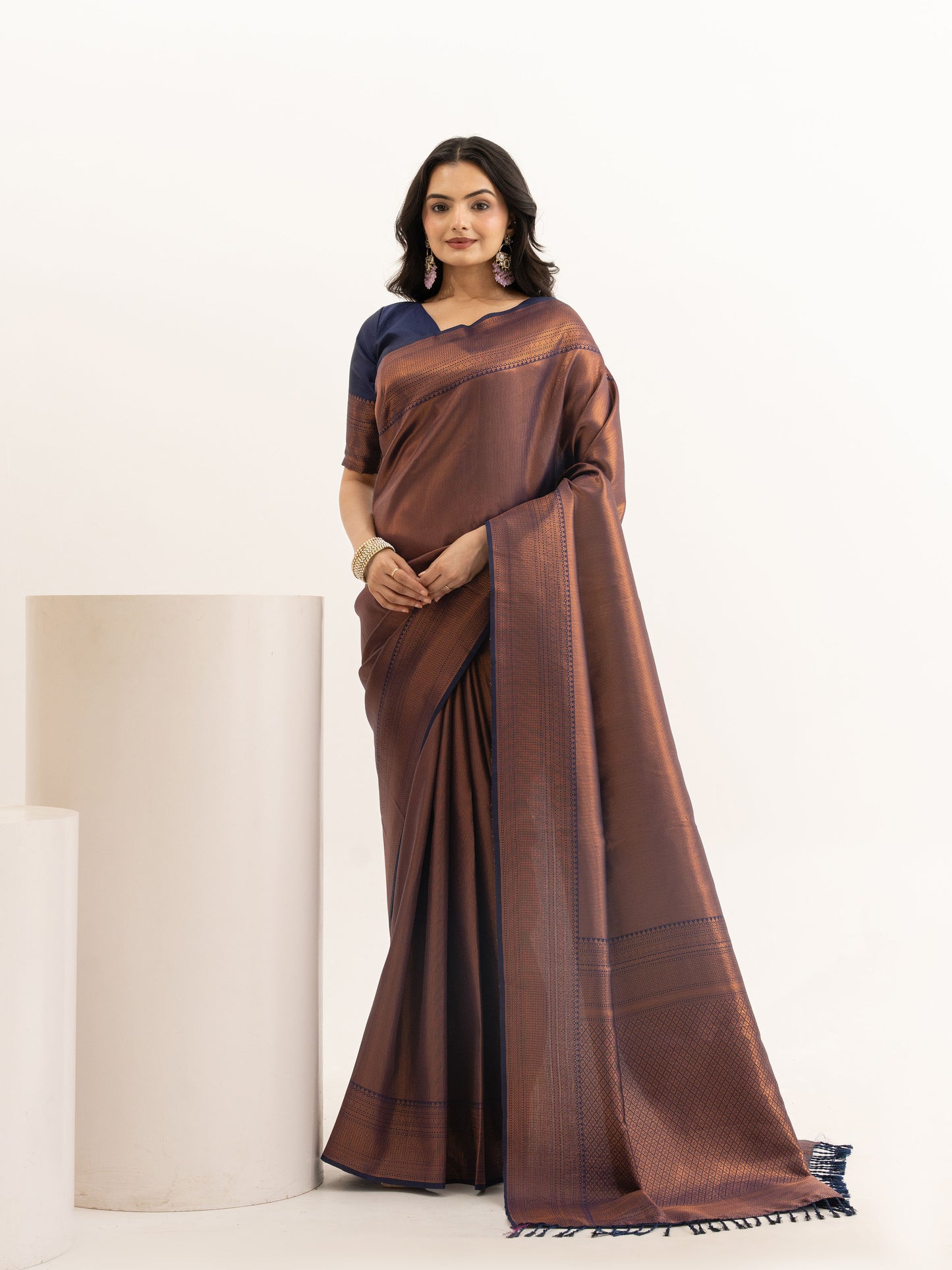 Royal Copper Kanjivaram Silk Saree