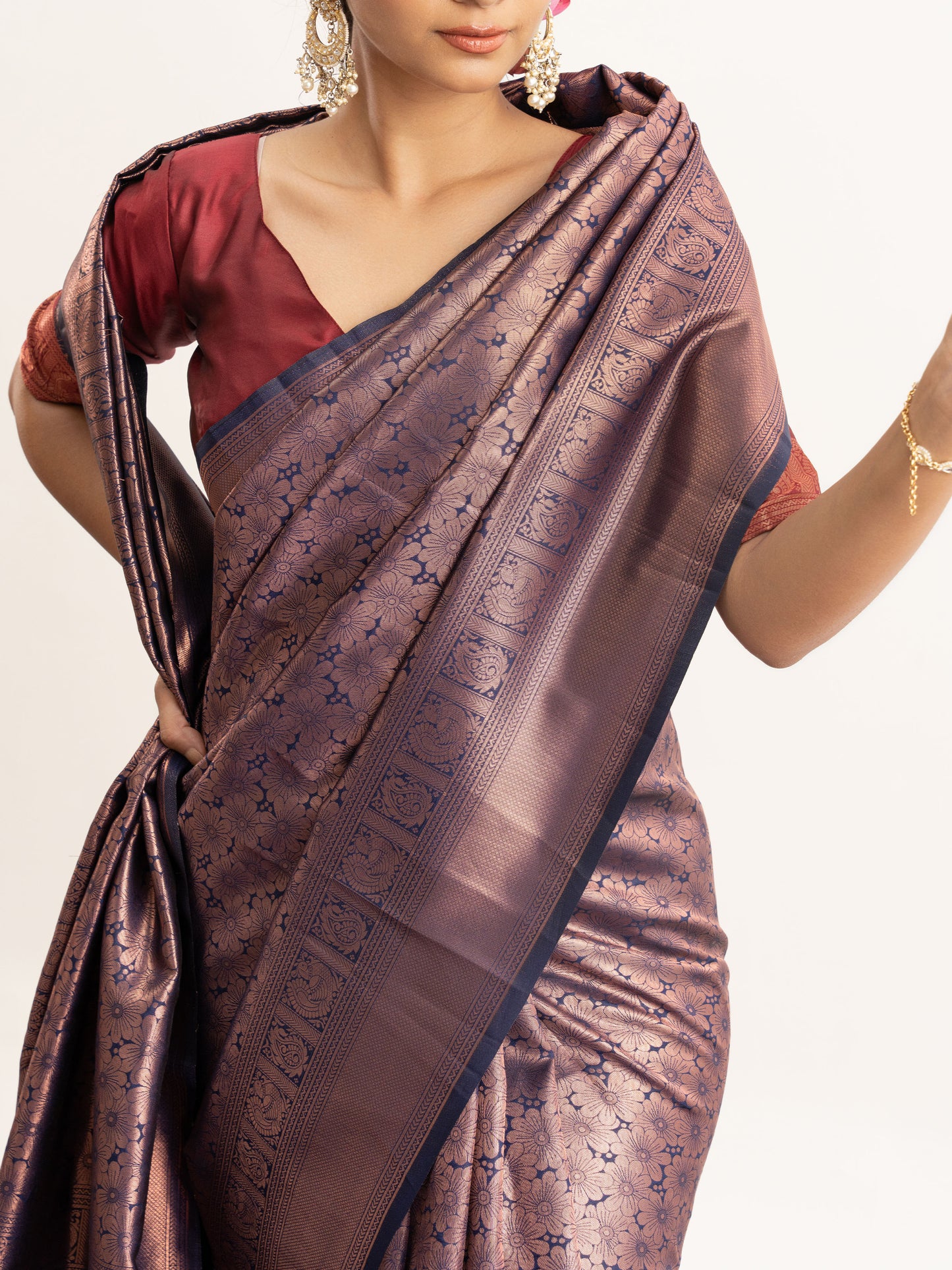 Rich Plum Purple Kanjivaram Silk Saree