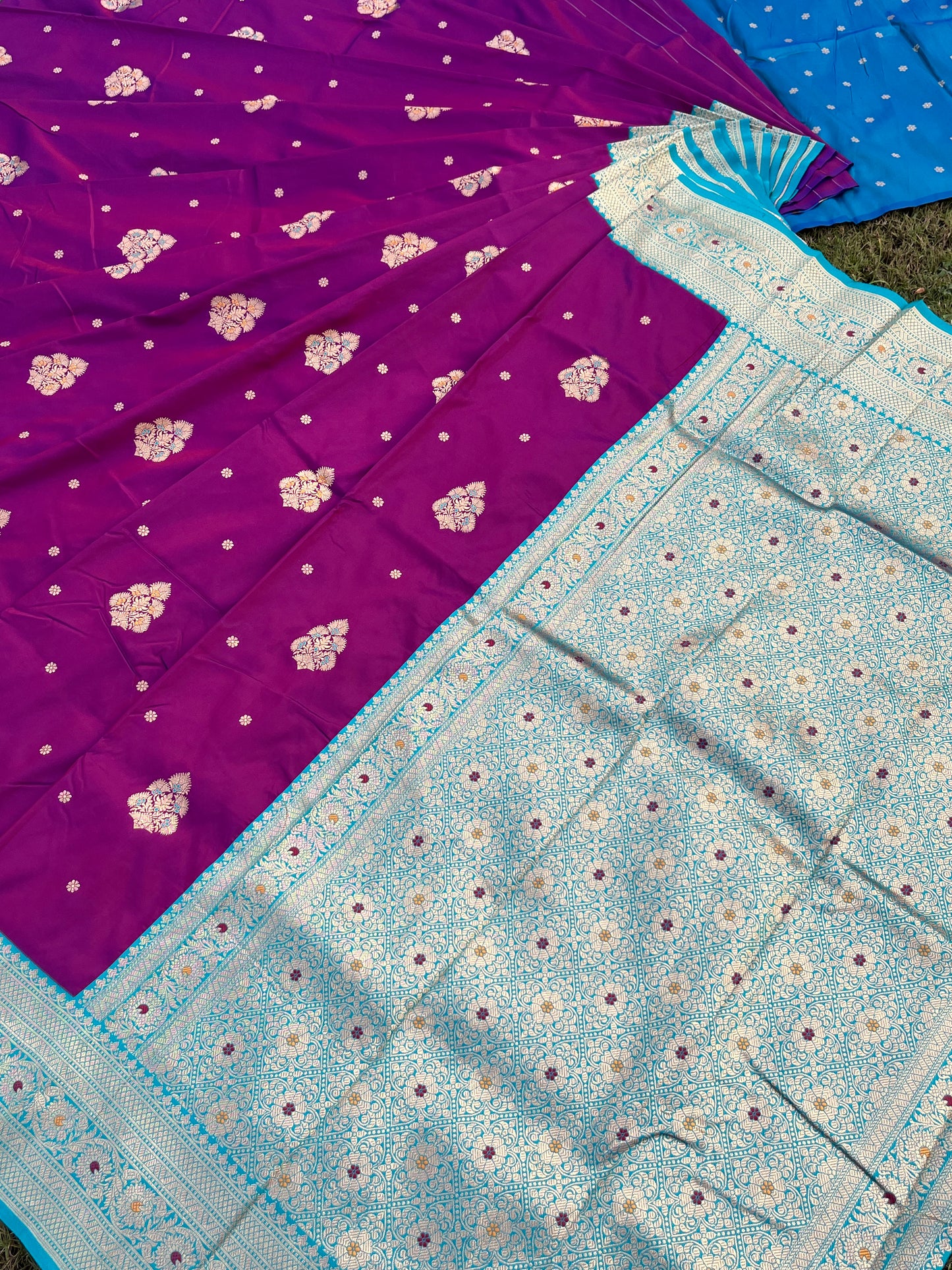 Deep Purple Zari Woven Banrasi Saree