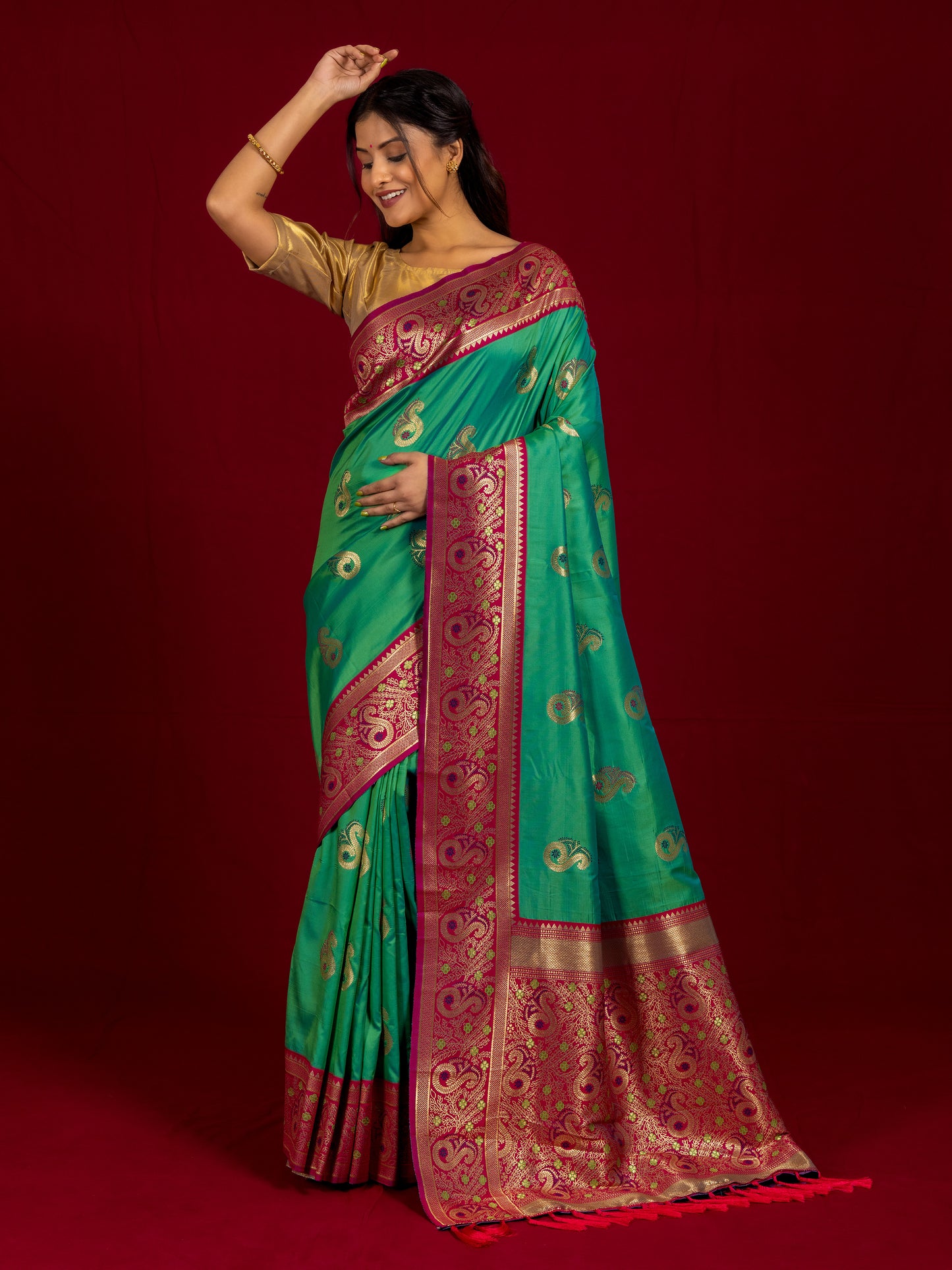 Eco Green South Silk Saree