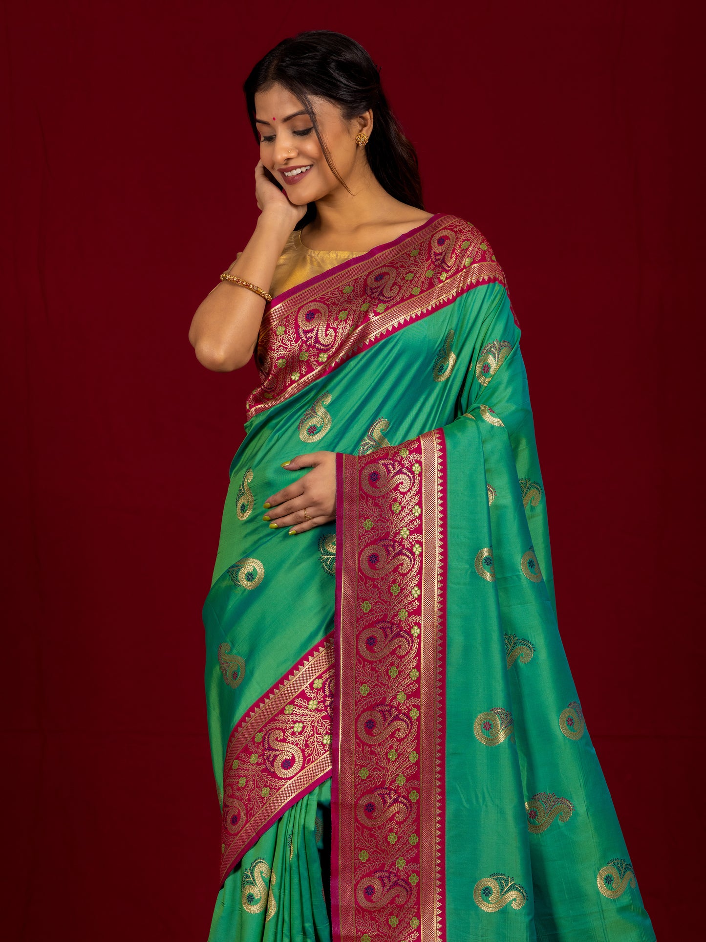 Eco Green South Silk Saree