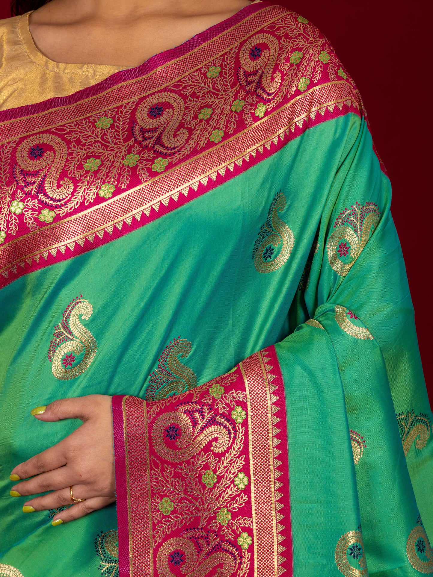 Eco Green South Silk Saree