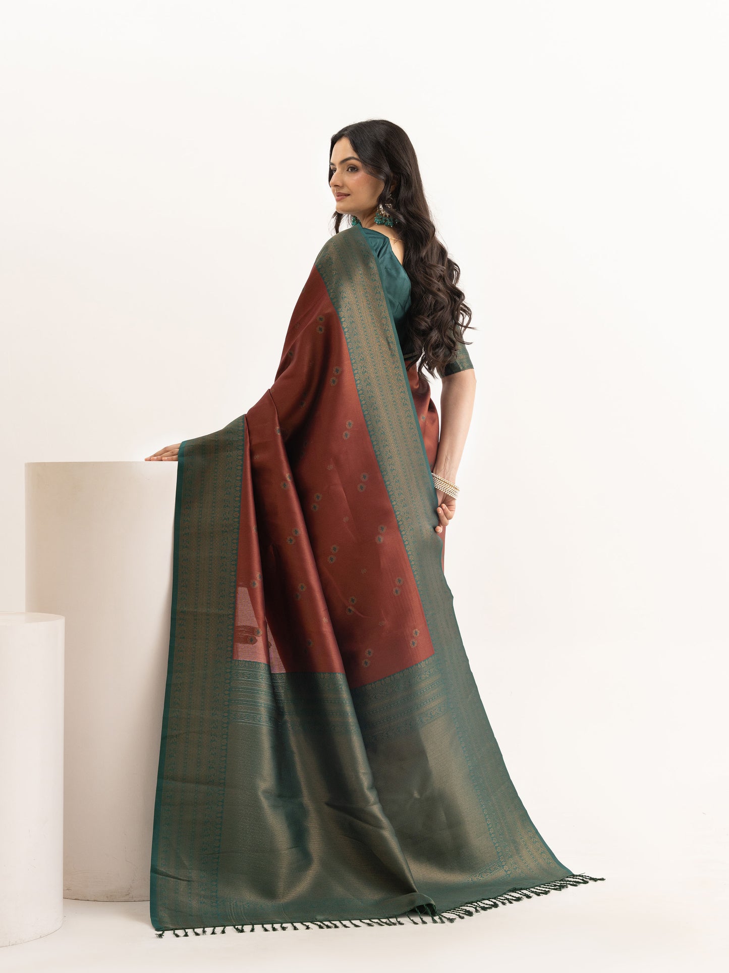 Garnet Grove Kanjivaram Silk Saree