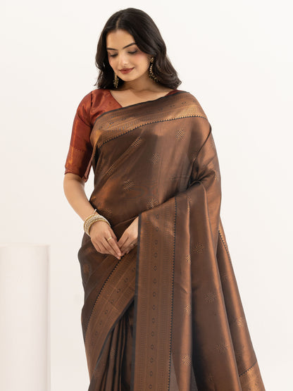 Brown Kanjeevaram Silk Saree