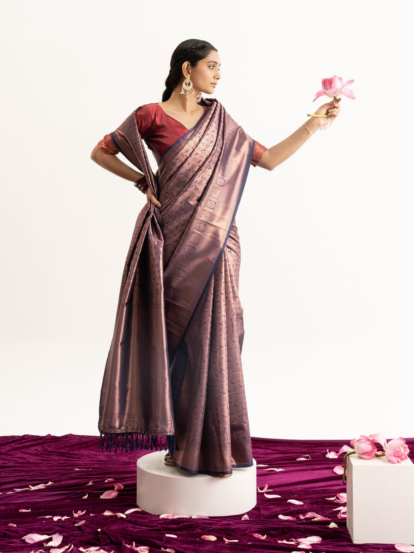 Rich Plum Purple Kanjivaram Silk Saree