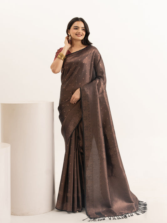 Elegant Coffee Kanjivaram Silk Saree