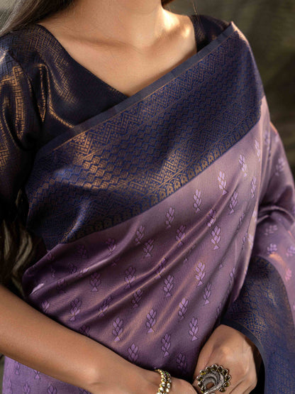 Regal Violet Kanjivaram Silk Saree