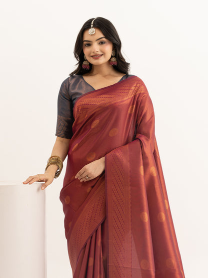 Maroon Kanjivaram Silk Saree