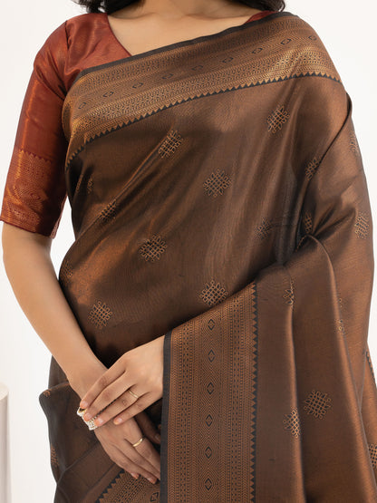 Brown Kanjeevaram Silk Saree