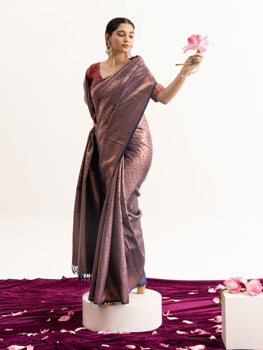 Rich Plum Purple Kanjivaram Silk Saree