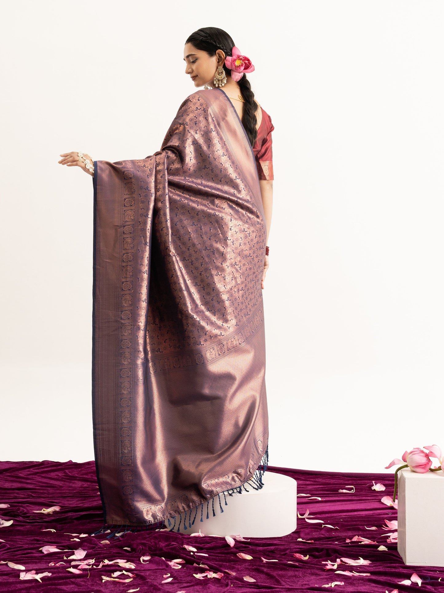 Rich Plum Purple Kanjivaram Silk Saree