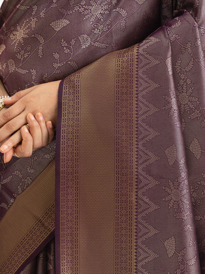 Deep Mauve Kanjivaram Silk Saree