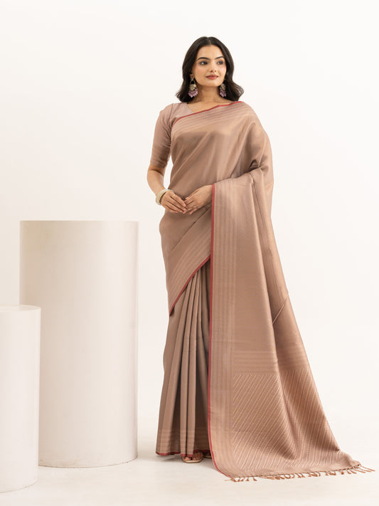 Rose Gold Kanjivaram Silk Saree