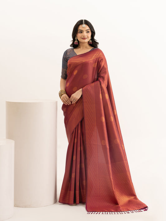 Maroon Kanjivaram Silk Saree