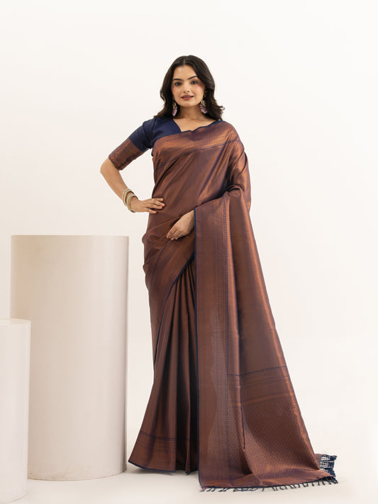Royal Copper Kanjivaram Silk Saree
