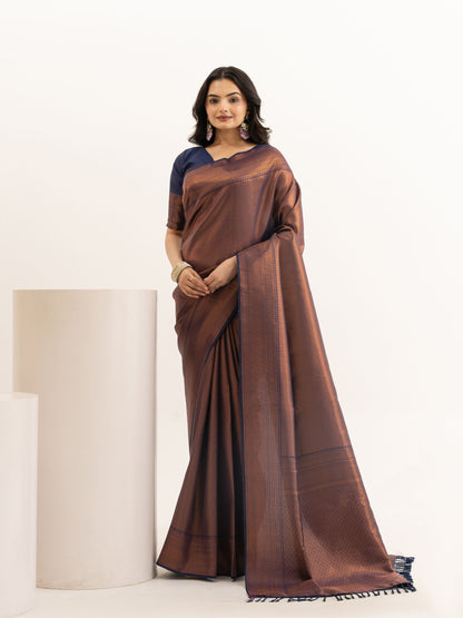 Royal Copper Kanjivaram Silk Saree
